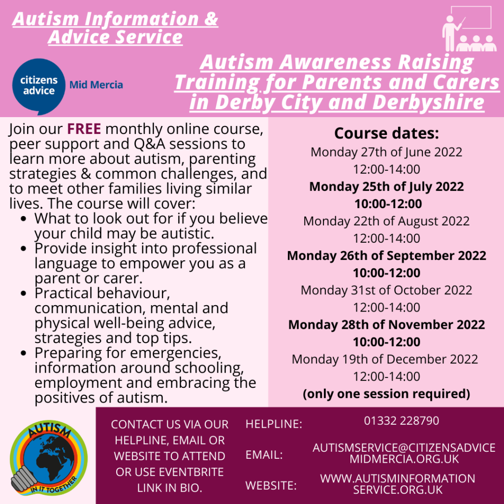 An Autism Awareness training leaflet for parents - Openwoodgate Perschool
